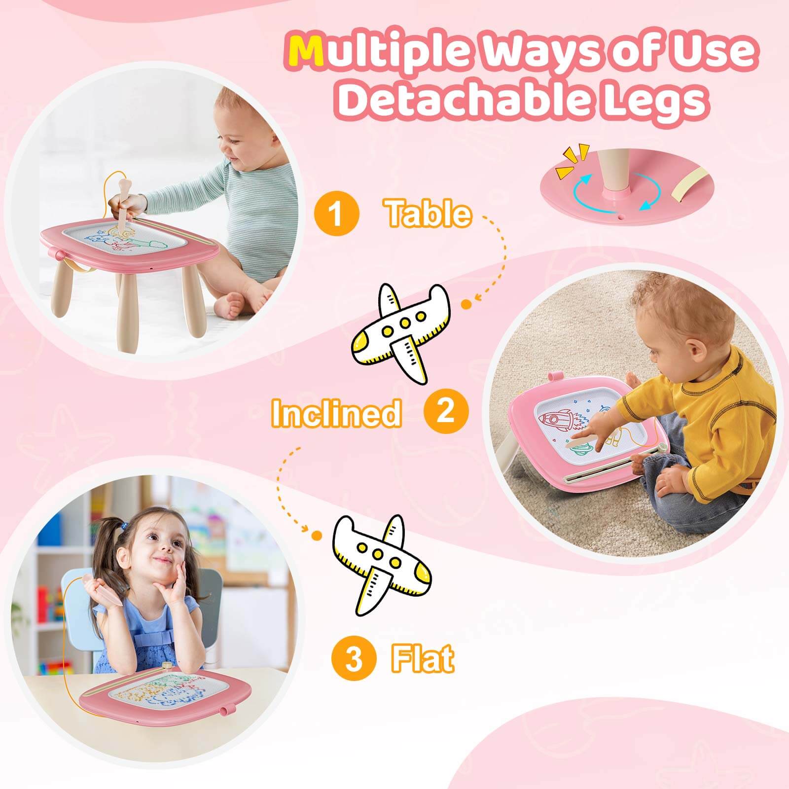 Kikidex Toddler Toys Upgraded Magnetic Drawing Board Toys for Toddlers 1 2 3 Year Olds Birthday Christmas Gifts
