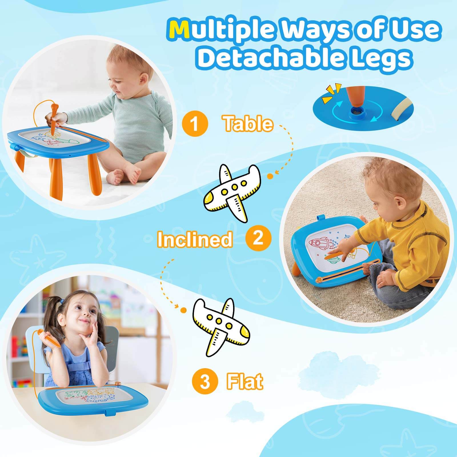 Kikidex Toddler Toys Upgraded Magnetic Drawing Board Toys for Toddlers 1 2 3 Year Olds Birthday Christmas Gifts