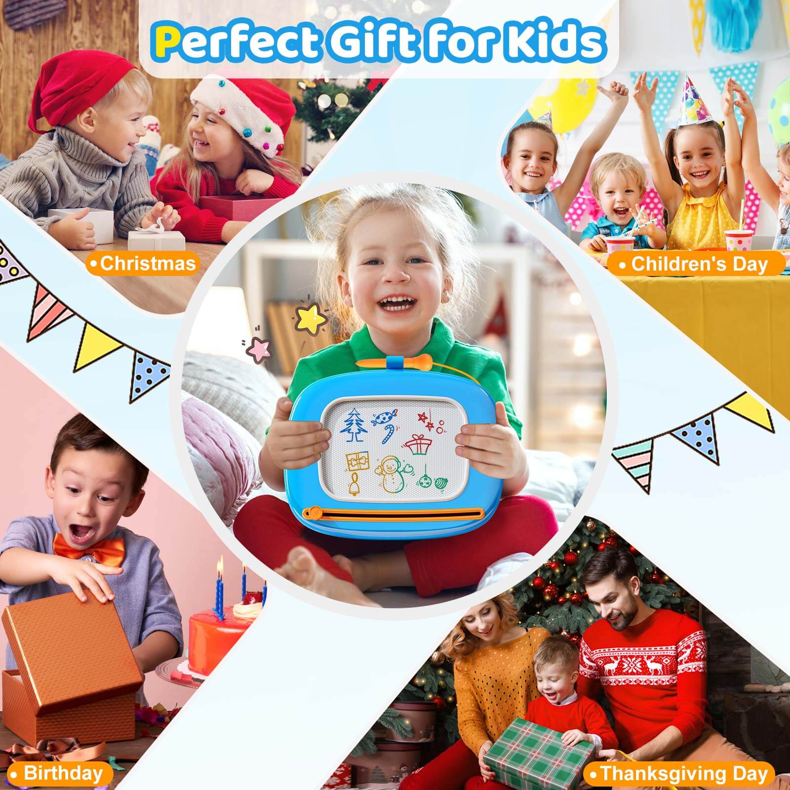 Kikidex Toddler Toys Upgraded Magnetic Drawing Board Toys for Toddlers 1 2 3 Year Olds Birthday Christmas Gifts