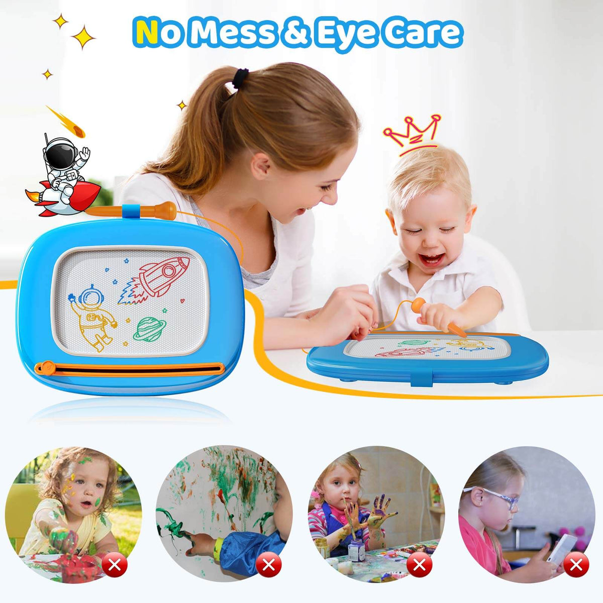 Kikidex Toddler Toys Upgraded Magnetic Drawing Board Toys for Toddlers 1 2 3 Year Olds Birthday Christmas Gifts