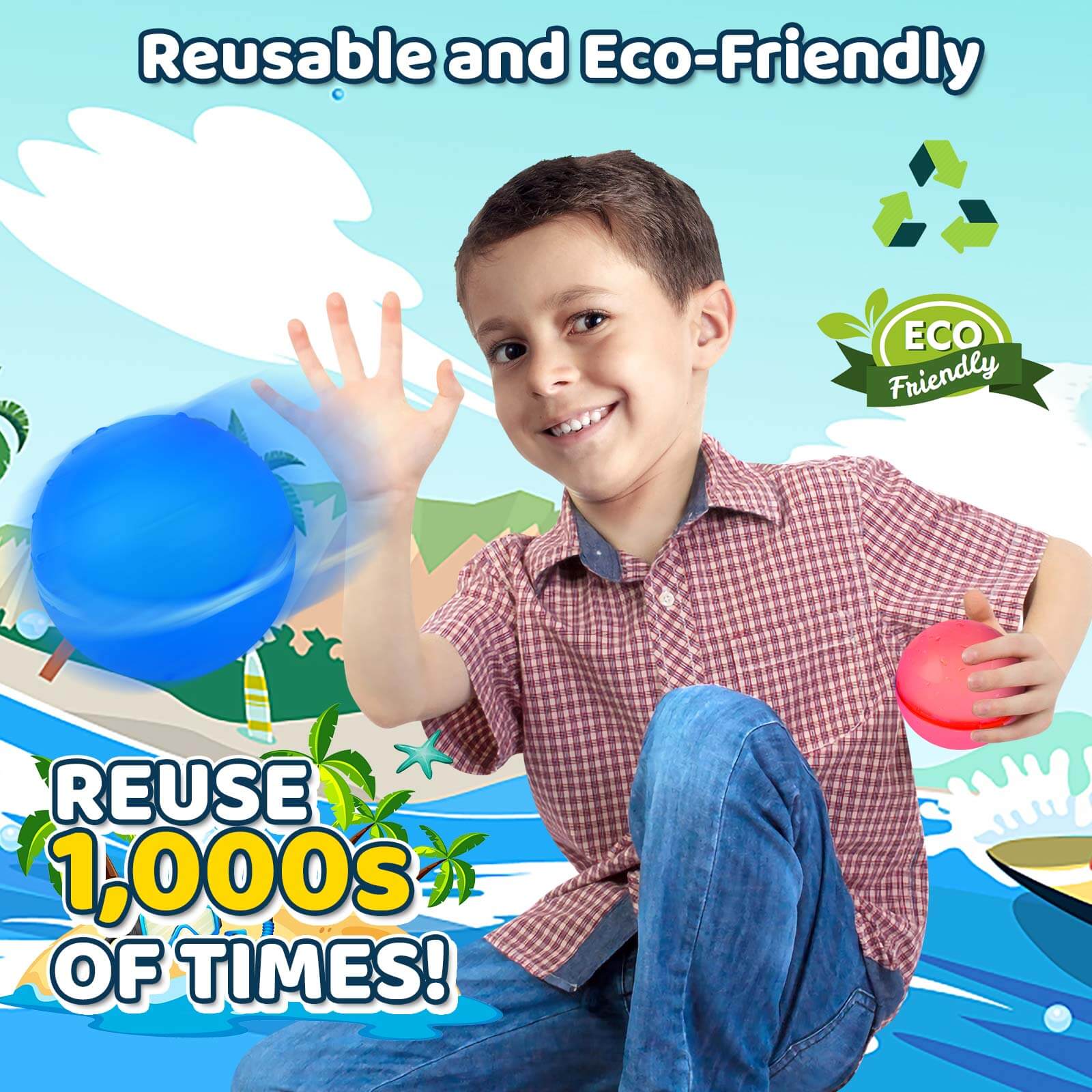 Magnetic Reusable Water Balloons Outdoor Water Summer Fun Toys Birthday Gift