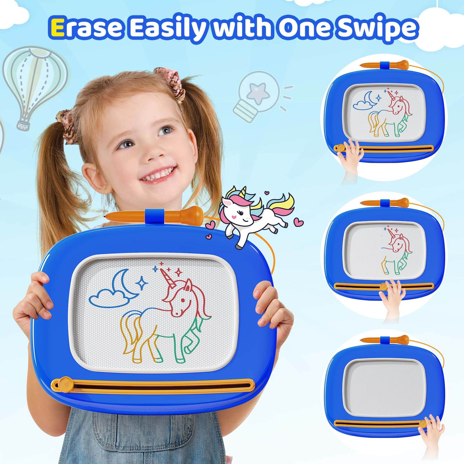Kikidex Toddler Toys Upgraded Magnetic Drawing Board Toys for Toddlers 1 2 3 Year Olds Birthday Christmas Gifts