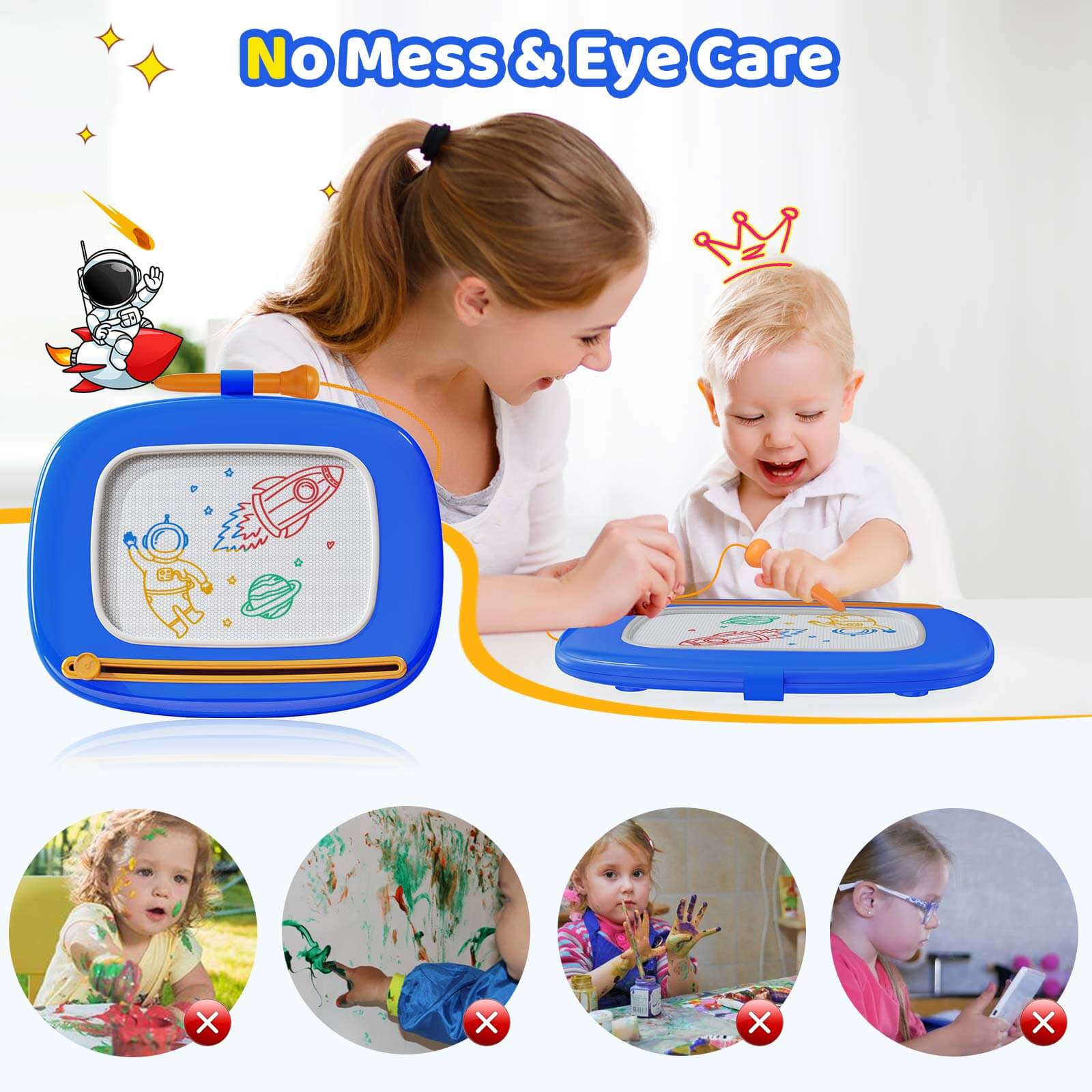 Kikidex Toddler Toys Upgraded Magnetic Drawing Board Toys for Toddlers 1 2 3 Year Olds Birthday Christmas Gifts
