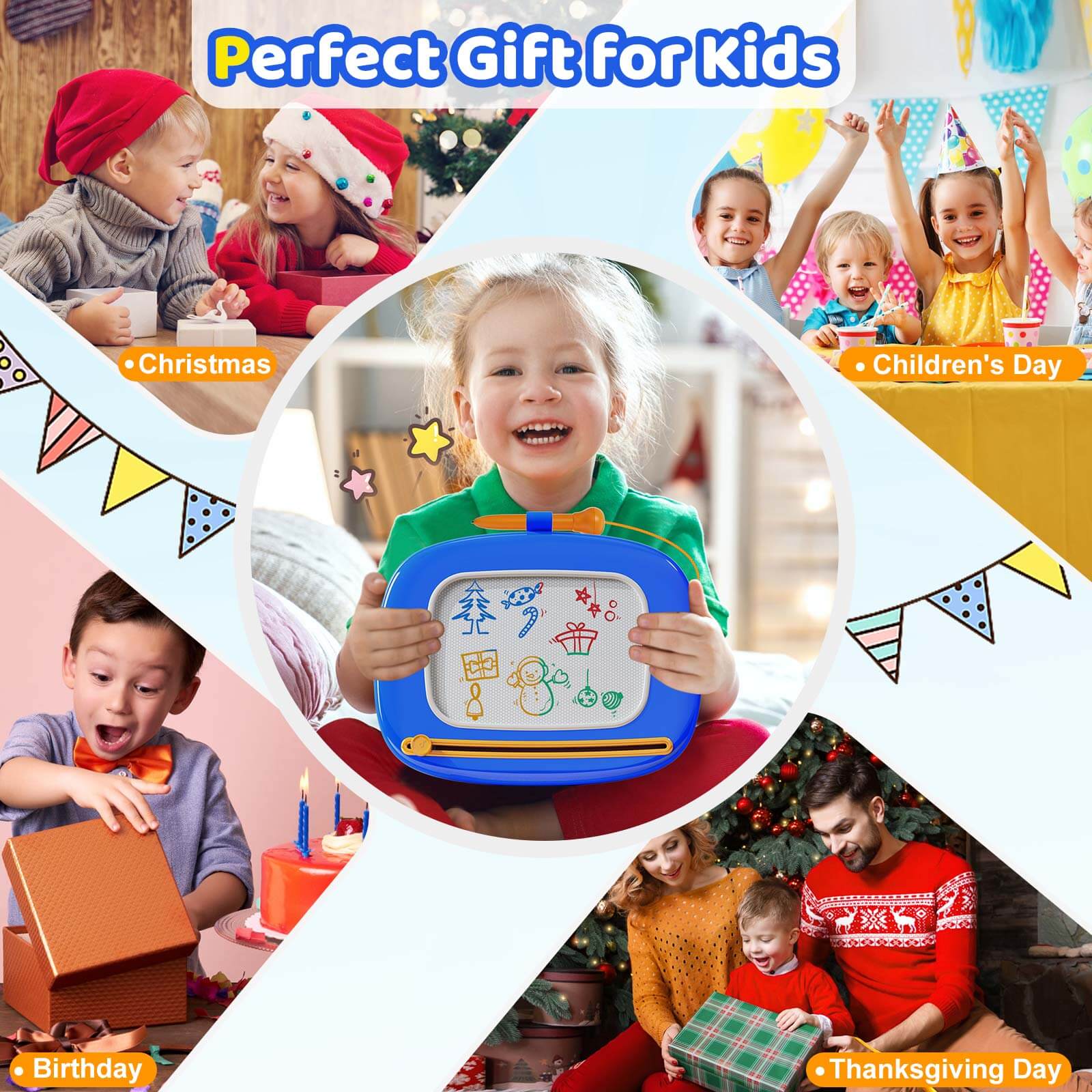 Kikidex Toddler Toys Upgraded Magnetic Drawing Board Toys for Toddlers 1 2 3 Year Olds Birthday Christmas Gifts