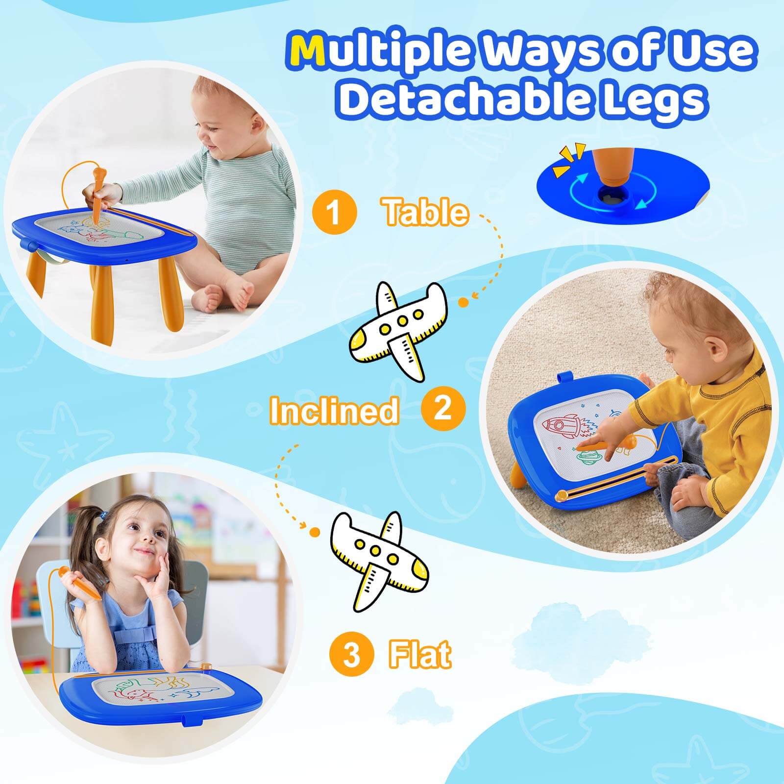 Kikidex Toddler Toys Upgraded Magnetic Drawing Board Toys for Toddlers 1 2 3 Year Olds Birthday Christmas Gifts