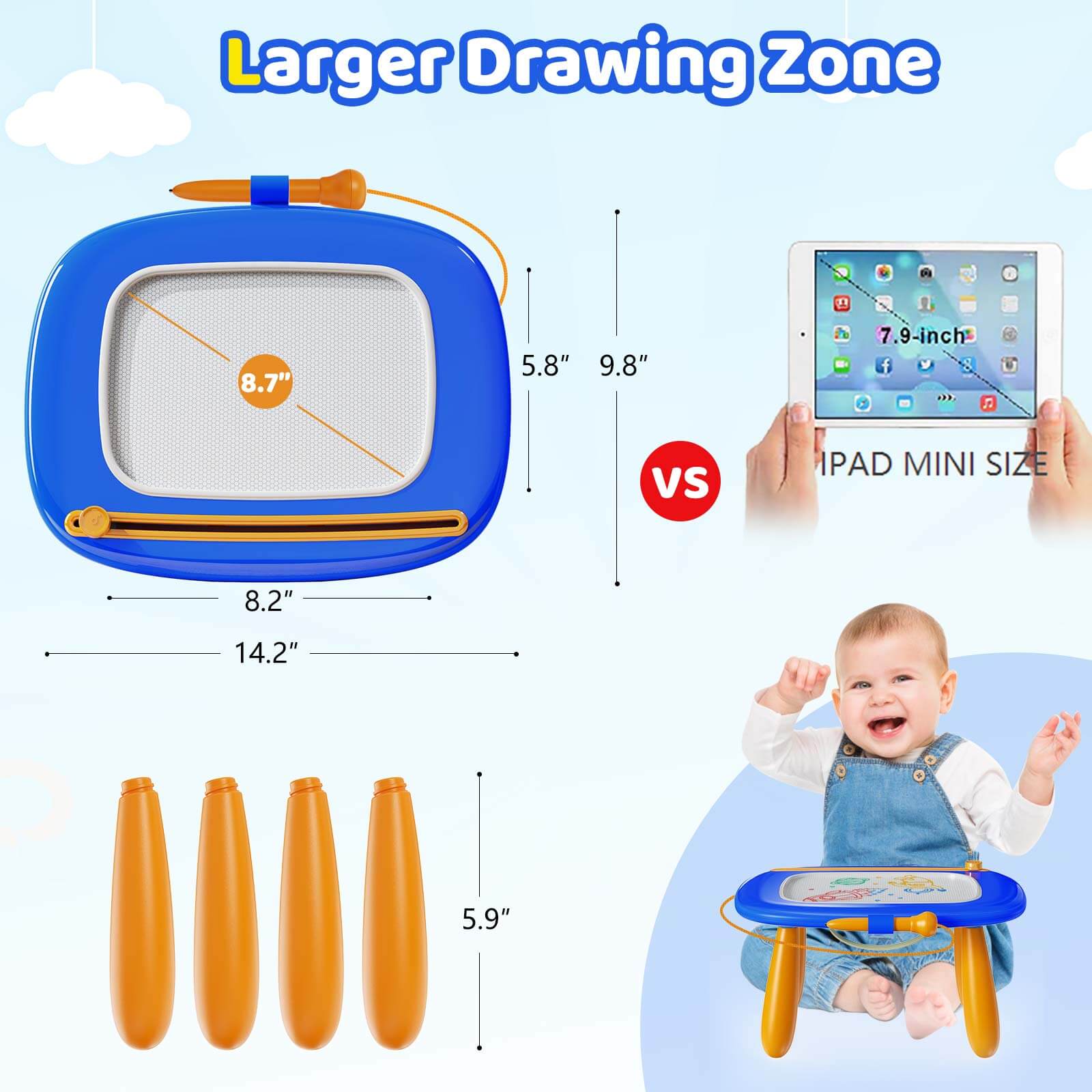 Kikidex Toddler Toys Upgraded Magnetic Drawing Board Toys for Toddlers 1 2 3 Year Olds Birthday Christmas Gifts