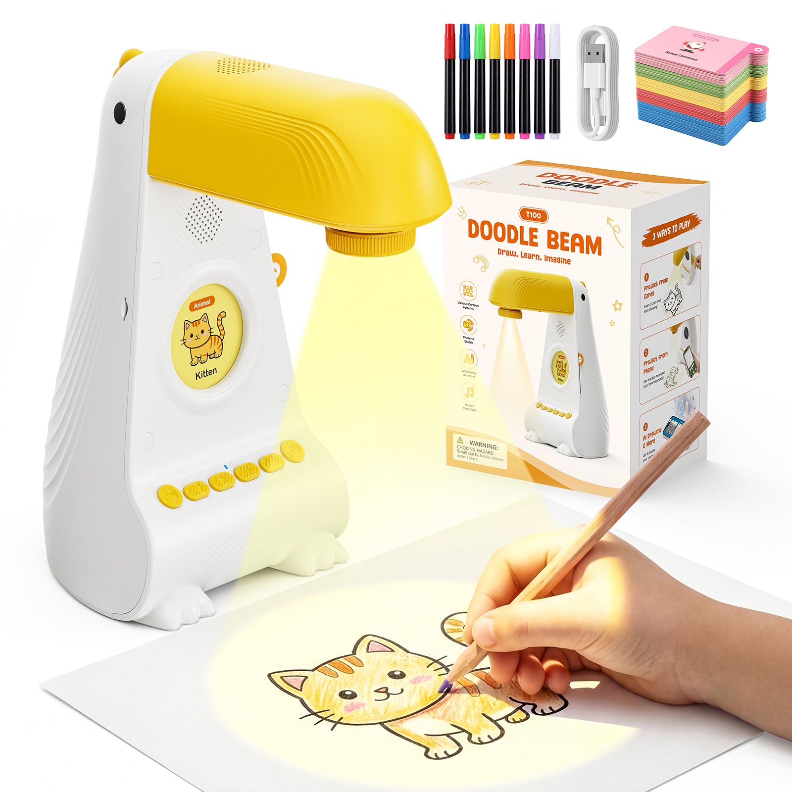 Kikidex AI Drawing Tracing Projector, Gift for Boys & Girls Ages 4+