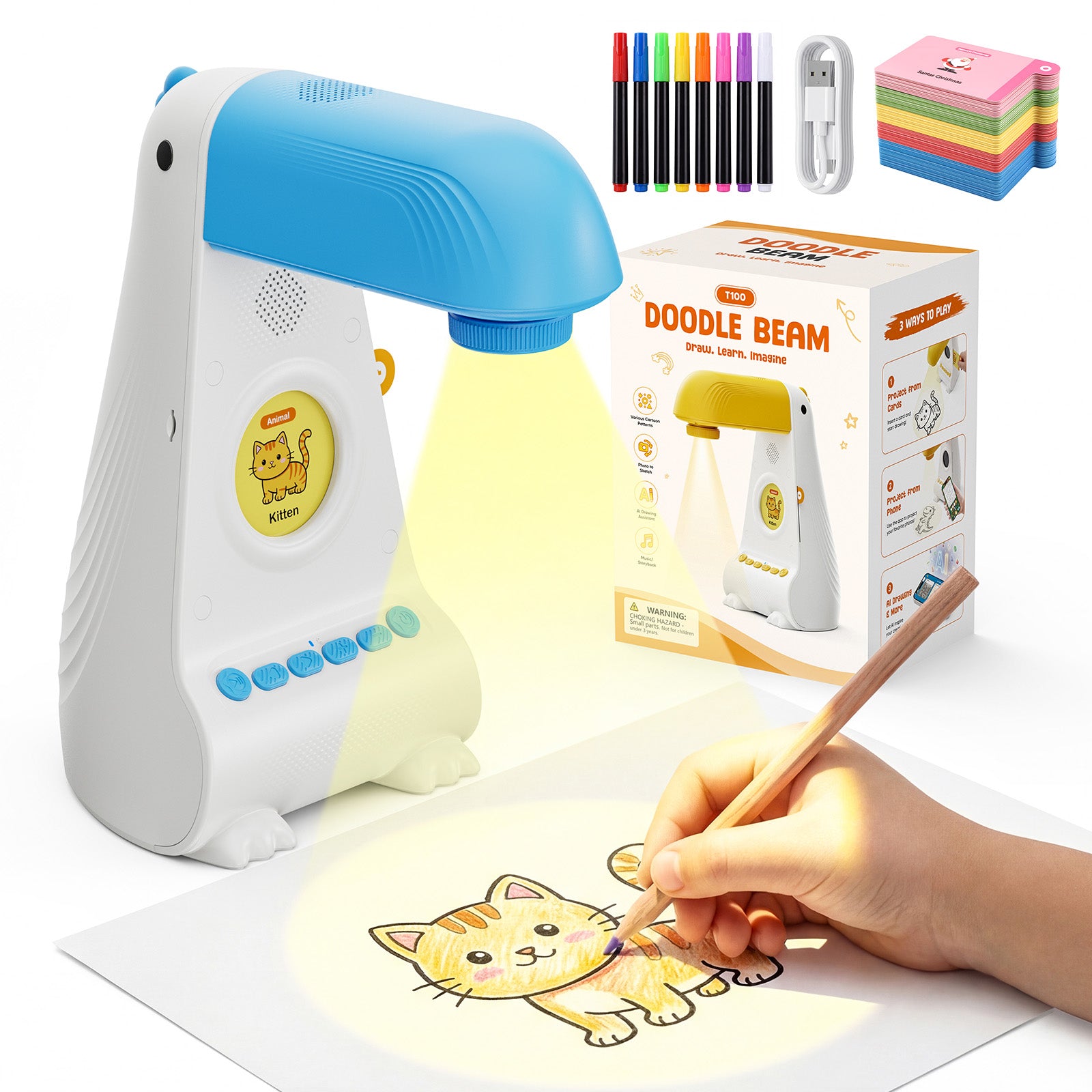 Kikidex AI Drawing Tracing Projector, Gift for Boys & Girls Ages 4+